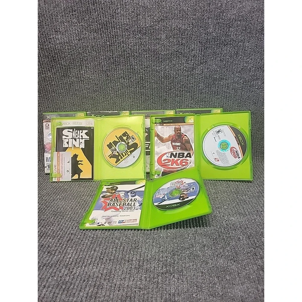 Xbox Sports Game Lot of 7 Madden NCAA NFL 2K NBA 2K Sneak King All-Star Baseball